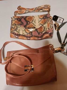 Rosetti Multicolor Snake-Print Crossbody & Blush Tan Shoulder Bag Set